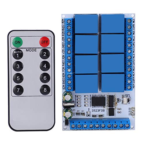 8-Kanal Relais-Modul Steuerplatine DC 5V/12V Schaltrelais Multifunktions-Relais mit Fernbedienung (12V) von Walfront