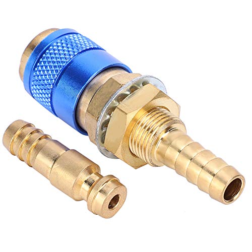 8 mm Paar wassergekühlter Schnellkupplungssatz für Gasadapter für MIG WIG-Schweißbrenner(Blau) von Walfront