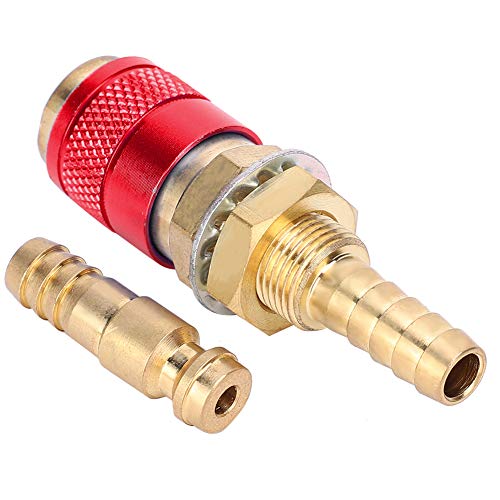 8 mm Paar wassergekühlter Schnellkupplungssatz für Gasadapter für MIG WIG-Schweißbrenner(rot) von Walfront