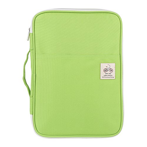 A4 Dokumententasche Portfolio Ledermappe Schreibbloc mit Reißverschluss Oxford wasserdichte Schreibmappe Lila Schwarz Rosenrot Orange Hellgrün Optional(Lichtgrün) von Walfront