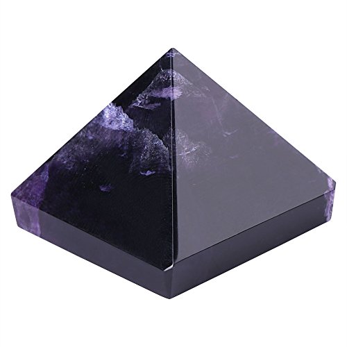 Walfront Amethyst Pyramide Stein, Lila Kristall Pyramide Figur, ägyptische Pyramiden Figur Statue Modell, Feng Shui Deko Handwerk von Walfront