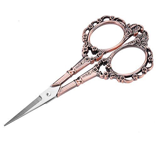 Antike Vintage Style Scissor Schneiden Stickerei Blumenmuster Schere Nähwerkzeug Schneider Schere Haushalt DIY Nähzubehör(#2) von Walfront