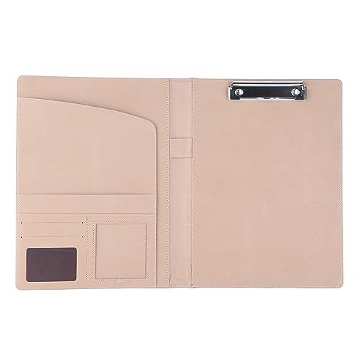 Berufsgeschäft Padfolio, Multifunktions-PU-Ledermappe Aktenordner mit Taschen Klemmbrett-Faltblatt für A4 Schreibens-Auflage mit Karten-Schlitz für Geschäfts-Design(Schwarz) von Walfront