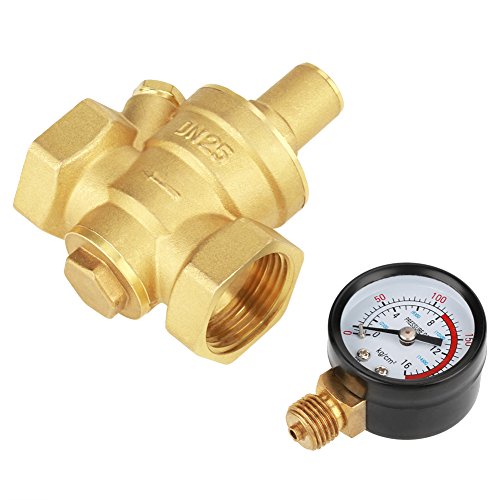 DN25 Wasserdruckregelventil Messing Einstellbarer Wasserdruckminderer Reduzierer Manometer Meter DN25 Wasserdruckregelventil Messing Einstellbarer Wasserdruckminderer Reduzierer Manometer Meter von Walfront