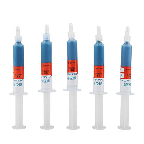Diamantpaste, 5-teilige Diamant Schleifpaste, Diamantschleifpolierpaste Läppmasse Formpolierwerkzeugsatz Diamantschleifpaste, W0.5-W40 320~10000 Diamant Polierpaste(W5#2000) von Walfront
