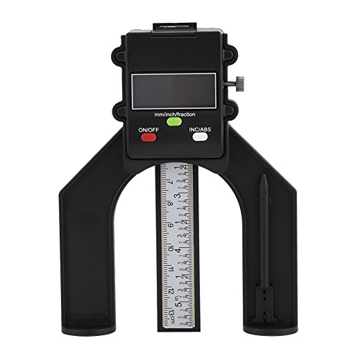 Digital Tiefenmesser Höhenmessgerät 0-80mm Profiltiefenmesser mit Ziffernanzeige und selbsthaltenden Magnetfüßen für Router Tisch Holzbearbeitung von Walfront