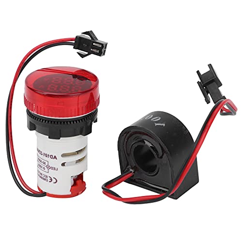 Digitaler Mini-LED-Voltmeter Amperemeter Wechselstrom-Spannungsprüfer 50-500V 0-100A Dual-Display-Anzeige(rot) von Walfront
