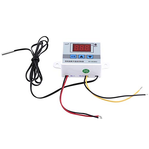 Digitaler Temperaturregler Vorverdrahteter Thermostat mit wasserdichtem Sensor, XH-W3002 DC 24V 2-Stufen-Heiz- und Kühlmodus(DC12V) von Walfront