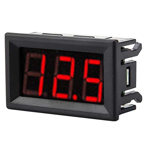 Digital Voltmeter, 0,56 "3-Draht Digital LED Voltmeter Spannungsanzeige mit Verpolungsschutz DC 0-100 V Rot Blau Grün Gelb 4,8 × 2,9 × 1,9 cm (Rot) von Walfront