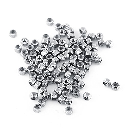 Edelstahl SS304 Nylon Lockheed Muttern Kontermutter Unterlegscheibe M3 Sechskantmutter Sechskant Kontermuttern mit Nyloneinsatz(M3 (100 pcs/pack)) von Walfront