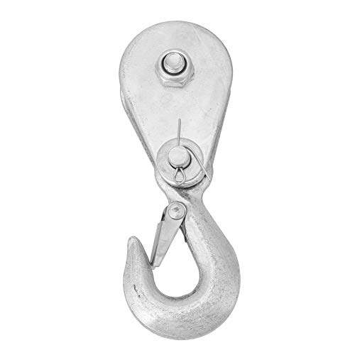Einzelrollenblock 1 Stück Snatch Block Flaschenzüge für Drahtseil Hochfester Stahl Einzelrad-Hebeseil-Flaschenzug mit Drehbarem Haken und Riegel-Flaschenzug-Systemaktivitäten(0.5 tons) von Walfront