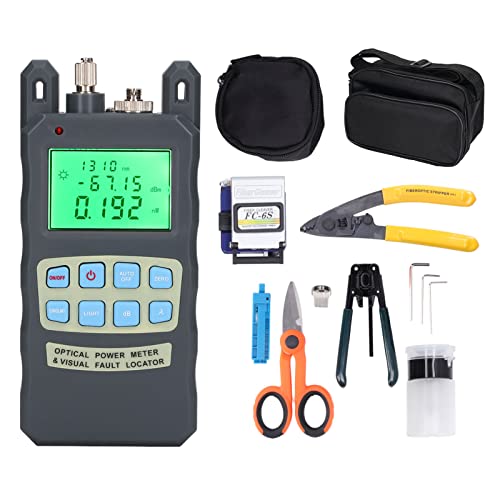 FTTH Fiber Optic Tool Kit Fiber Optic Termination Tools Kit mit Optischem Leistungsmesser Cleaver Stripper Miller Clamp Industriebedarf von Walfront