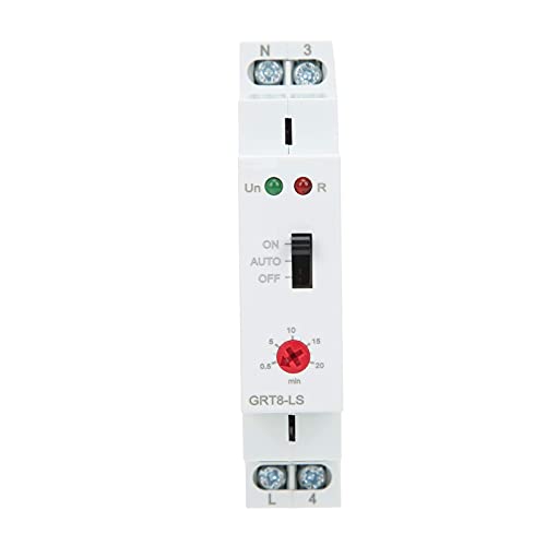 GRT8-LS AC230V Zeitrelais Zeitverzögerung 0,5-20 Minuten Verzögert Treppensteuerschalter LED-Anzeige Stromverteilungssteuergerät von Walfront