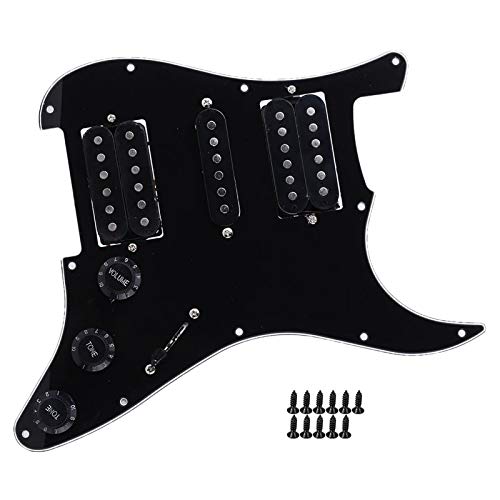 Geladenes E-Gitarren-Schlagbrett Vorverdrahtetes Schlagbrett mit HSH-Tonabnehmer für ST/SQ-E-Gitarren(schwarz) von Walfront