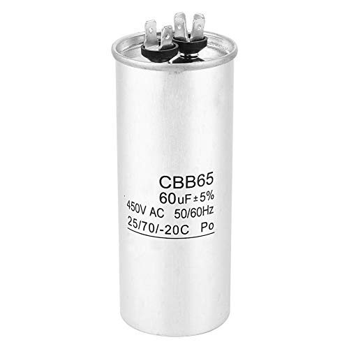 Genérico CBB65 60UF 450V Kondensator für Klimaanlage, Aluminium-Kompressor, Klimaanlage, Startkondensator für Motor Klimaanlage von Walfront