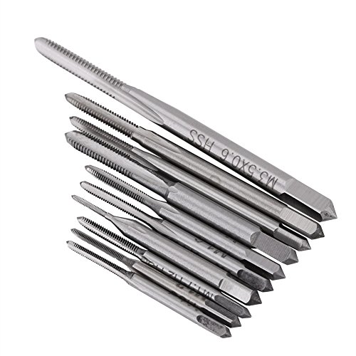Gewindeschneider Set, 10 Stück Gewindebohrer Set, M1, M1.2, M1.4, M1.6, M1.7, M1.8, M2, M2.5, M3, M3.5 Micro Taps Machine Hand Screw Thread Taps Set von Walfront