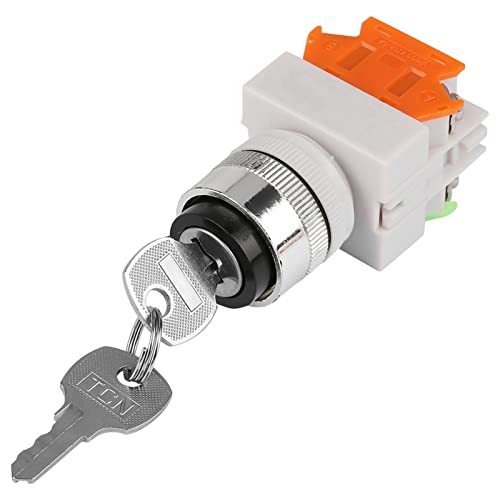 LAY37-11Y/21 Schlüsselschalter Elektrischer Schlüsselschalter Drehschalter 2 Positionen Drehschalter mit Schlüsselverriegelung 22-mm-Schlüsselschalter von Walfront