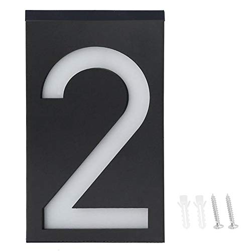 LED Nummer Licht Solarenergie im Freien LED Nummernschild Licht Haus Hotel Store Tür Adresse Lichter Platte, Schild Beleuchtung, Dauer der Beleuchtung> 8 Stunden(Number 2) von Walfront