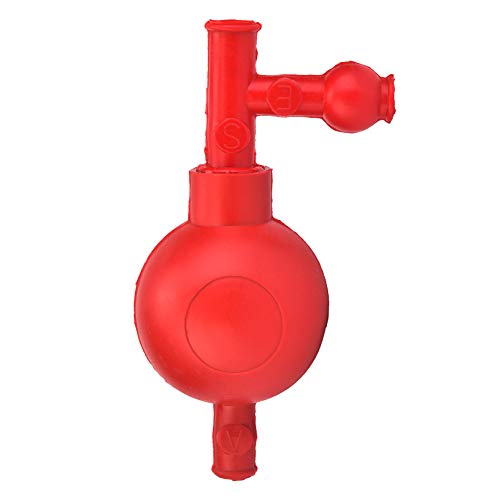 Labor-Gummi-Saugbirne Quantitative 3-Ventil-Pipettenfüllbirne für Industrie- und Chemielabore(rot) von Walfront