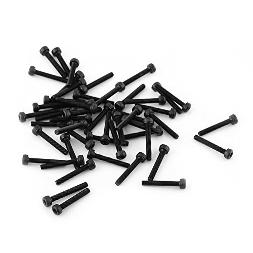 M3 Black Hex Sockel Kappe Kopf Schrauben Set 12,9 Grad Legierung Kohlenstoffstahl DIN912 4-50mm, Vollgewinde, Plain Finish(M3*20mm(Vollgewinde)50pcs) von Walfront