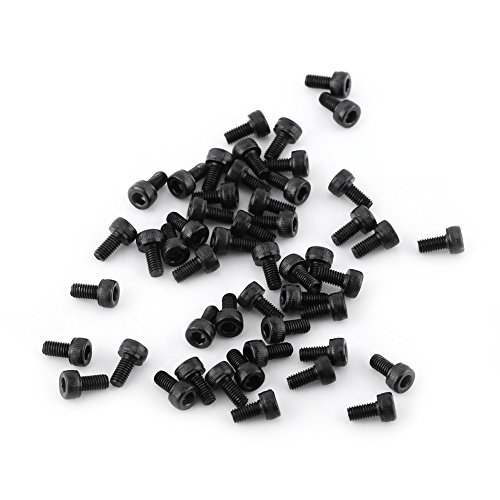 M3 Black Hex Sockel Kappe Kopf Schrauben Set 12,9 Grad Legierung Kohlenstoffstahl DIN912 4-50mm, Vollgewinde, Plain Finish(M3*6mm(Vollgewinde)50pcs) von Walfront