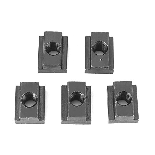 M8 / M10 T-Nut, 5 Stück Mutter Gewinde Kohlenstoffstahl Schwarz Oxid Finish Gewinde Nutensteine Stahl Werkzeug(M8) von Walfront