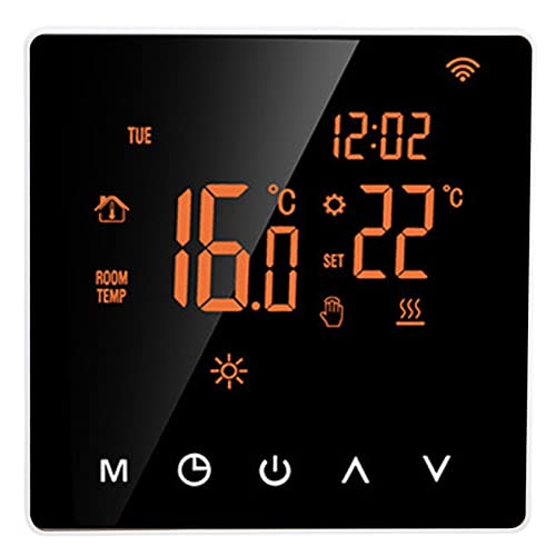 ME81H AC230V 50/60Hz Smart Thermostat 5~90℃ WIFI Intelligentes Thermostat LCD Touchscreen Wasser Fußbodenheizung Thermostat für Tuya(Orange Background White Button 16A) von Walfront