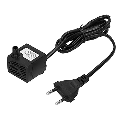 Mini-Tauchpumpe Kleine Springbrunnenpumpe Anti-Austrocknungs-Aquarium Stumm-Wasserwechselfilter 3W 80GPH EU-Stecker AC220-240V H) für Wasserspiele/Aquarien/Aquarium/Tischbrunnen von Walfront