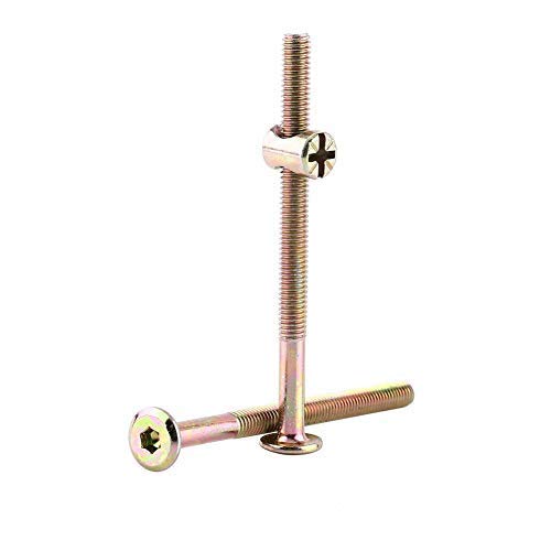 Möbelschraube, 10 Stk. Möbelschrauben aus M6-Kohlenstoffstahl mit Laufmuttern Passmuttern-Verbindungsschraube(90mm) von Walfront