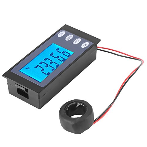 PEACEFAIR Stromzähler-Tester Meter AC 80-260V 100A Strom (Watt) Strom (Ampere) Spannung (Volt) Leistung Energie Multifunktional Digital Display Panel Energieverbrauch Zeit Monitor + Geschlossen CT von Walfront