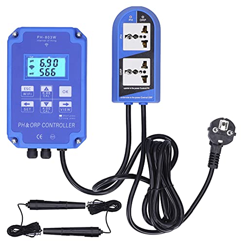 PH-803W Redox-Controller mit Redox-Steuerung für Wassertests mit Mehreren Parametern für die Langfristige Überwachung und Kontrolle der Wasserqualität(EU Plug 250V ) von Walfront