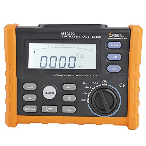 PM2302 Digitales Widerstandsmessgerät Erdungstester 0-4K Ohm Isolationstester Multimeter mit LCD-Hintergrundbeleuchtung von Walfront