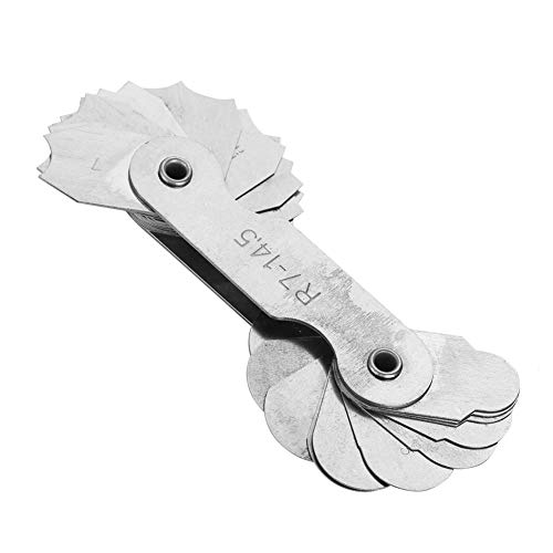 Radiuslehre Edelstahl-Radius-Kehllehre Außen-Innen-Konkav-Konvex-Messwerkzeug mit Klarer Markierung und Rostschutz(R7-14.5MM) von Walfront