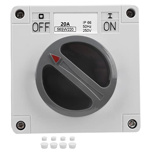 Reparatur Schalter Wasserdichte Schalterbuchse für Außenbereich Staubdicht Isolierend Ein und Ausschaltknöpfe und Anzeigen Drehschalter 250V Wasserdicht Nach Ip66 Schalter Schalterbaugruppe(2P20A) von Walfront