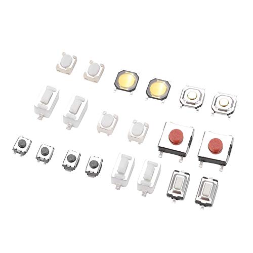 SMD Button, 250 stücke 10 Arten Tactile Push Button Mikroschalter Momentary Tact Sortiment Kit für Auto Fernbedienung Schlüssel mit Kunststoffbox von Walfront