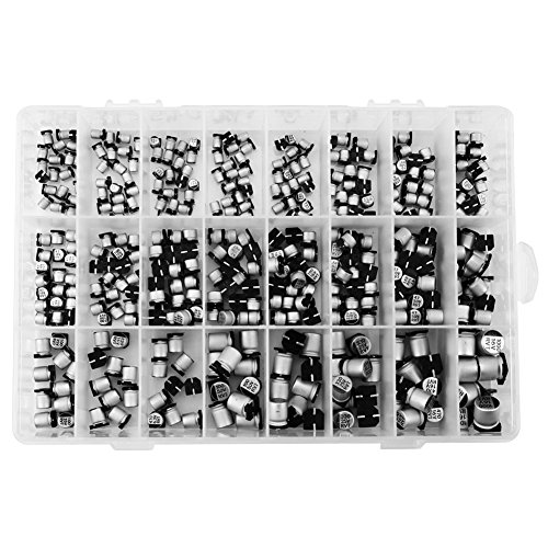 SMD Kondensator Set, 400 Stück 24 Werte Kondensatoren SMD Elektrolytkondensatoren Aluminium Sortiment Kondensatoren 6,3V-50V 1uF - 1000uF von Walfront