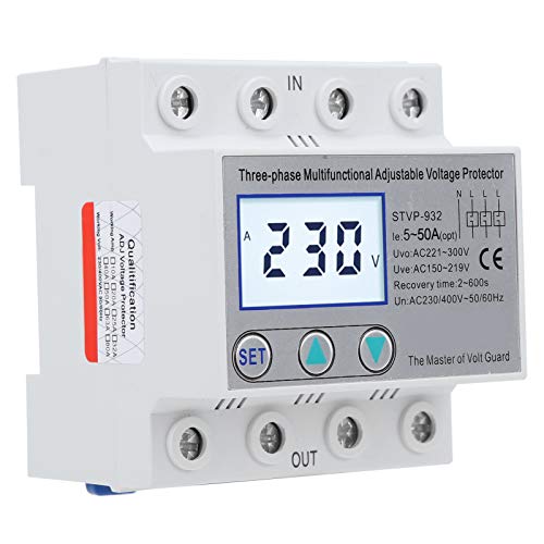 STVP-932 230V/400VAC Multifunktionaler Einstellbarer Spannungsschutz, LCD Unterspannungsschutz Überspannungsschutz Hutscheine(63A) von Walfront