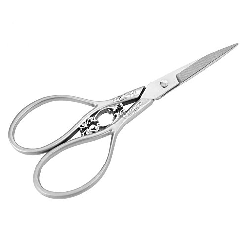 Stickschere Vintage Style Scissor Schneiden Stickerei Kreuzstich Nähen Werkzeug Schneider Scissors Haushalt DIY NähzubehörStoff Spitze Schere (Silver With Sliver Pattern) von Walfront