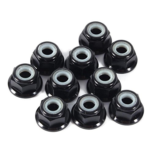 Sechskant-selbstsichernde Muttern 10 Stück M4-Mutter CNC-Aluminium Flansch Nylon selbstsichernde Metallmuttern schwarz Sechskant-selbstsichernde Muttern 10 Stück M4-Mutter CNC-Aluminium Flansch Nylon selbstsichernde Metallmuttern schwarz von Walfront