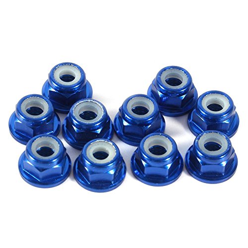 Sechskant-selbstsichernde Muttern 10 Stück, M3-Mutter CNC-Aluminium Flansch Nylon selbstsichernde Metallmuttern Königsblau Sechskant-selbstsichernde Muttern 10 Stück, M3-Mutter CNC-Aluminium Flansch Nylon selbstsichernde Metallmuttern Königsblau von Walfront