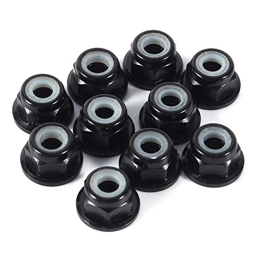 Sechskant-selbstsichernde Muttern 10 Stück M3-Mutter, CNC-Aluminium Flansch Nylon selbstsichernde Metallmuttern schwarz Sechskant-selbstsichernde Muttern 10 Stück M3-Mutter, CNC-Aluminium Flansch Nylon selbstsichernde Metallmuttern schwarz von Walfront