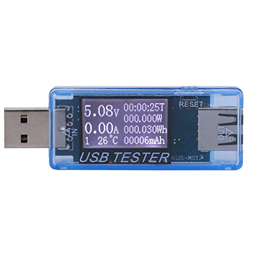 USB Digital Power Meter Tester, 4-30V 0-5A Strom- und Spannungsüberwachung, Multimeter Temperaturkapazität Elektrizitätsdetektor(Blau) von Walfront