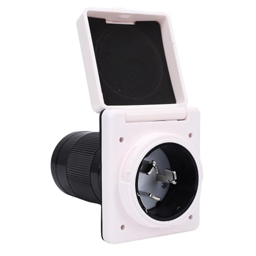 Walfront 50 Ampere Twist Lock RV Stecker Einlass NEMA-50p Schloss Lockabler Flansch Männlich Blieb Wetterfestes PVC-Gehäuse Messingstange für Wohnmobilanhänger Schiffe Im Freien Im Freien von Walfront