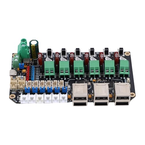 Walfront 6 Dose 2.0 Schnittstellen und 6 USB2.0 -Schnittstellen 7.5A Stromverteilung 3D -Drucker -Motherboard mit Mehreren IO -Anschlüssen DC24V Bis DC5V Zur Anpassung von Walfront
