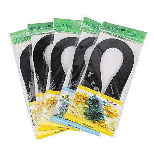 600 Streifen Quilling Papier Set – 3mm Breite, Reine Farben, Ideal für DIY Handwerk, Origami, Dekoration und Kreativprojekte (schwarz) von Walfront