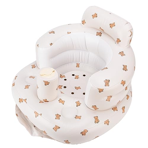 Walfront Baby-Essstuhl, Multifunktionales Aufblasbares Baby-Sofa, Wirbelsäulenschutz, Taillenschutz für Draußen für zu Hause (Liebesbärenmuster [Spot]) von Walfront