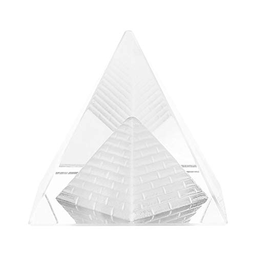 Walfront Crystal Pyramids Figurine, Pyramiden Figurine Statue Modell Silber, Feng Shui Handwerk Pyramiden Geschenk von Walfront