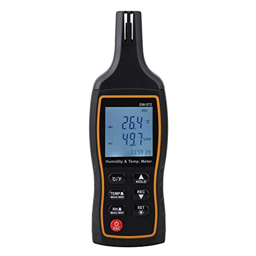 Walfront Digitales Temperatur und Feuchtigkeits Messgerät SW572 Digitales Psychrometer Thermo Hygrometer LCD Digitales Hygrometer Temperatur Thermometer Hygrometer Feuchtigkeits Messgerät von Walfront