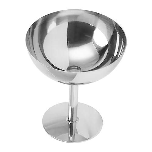 Eisbecher Edelstahl mit Fuß, Edelstahl Eisbecher, Leicht zu Reinigen Eisschalen Edelstahl, Spülmaschinenfester Eisbecher Metall für Bar Café von Walfront