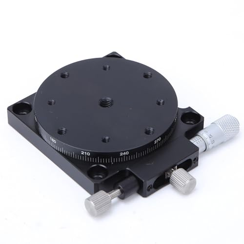 Walfront Feinabstimm-Schiebe Tisch R60A-L Manueller Rotations Stufe 60 Mm in Dia 360 °-Schiebe Tisch für Produktions Maschinen-Prüfgeräte für Optische Experimentelle Messung von Walfront